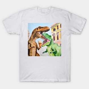 T-Rex Couple in Rome T-Shirt